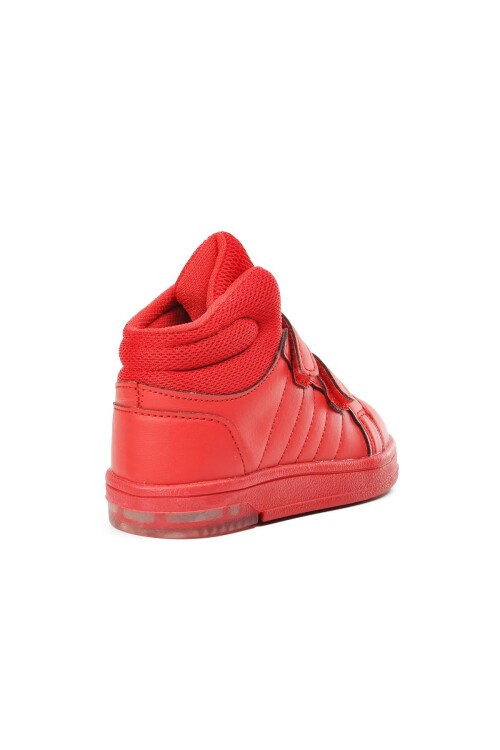 Red Velcro Kids Ankle Sneakers Pepe Long-B