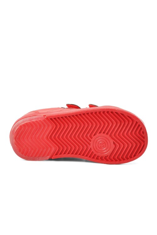 Red Velcro Kids Ankle Sneakers Pepe Long-B