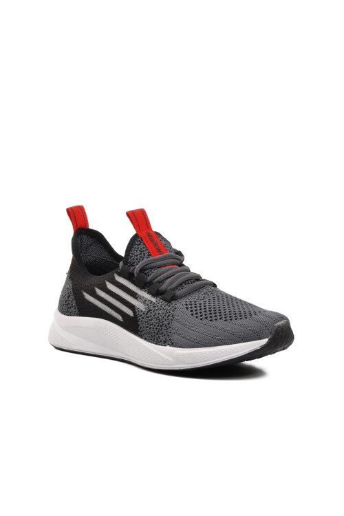 Smoke Black Red Mesh Lightweight Flexible Mens Sneakers Ravello M