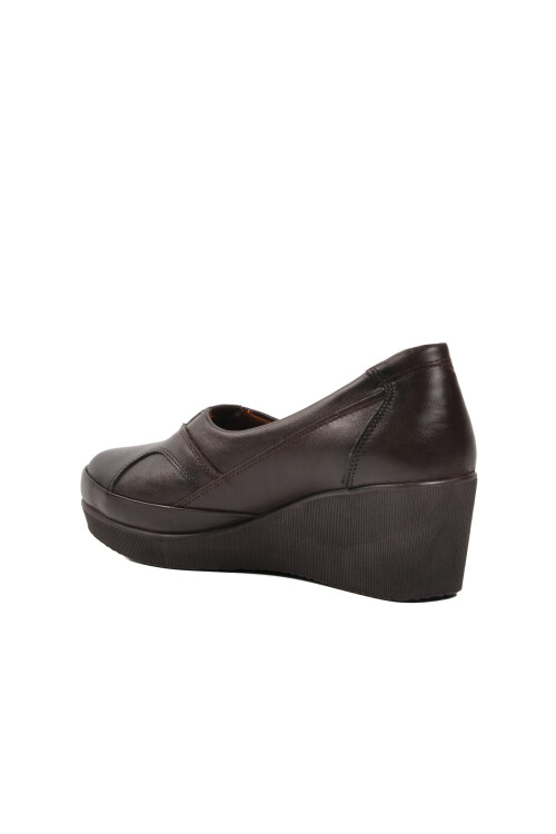 Kahve Hakiki Deri Anatomik Kadın Casual Ayakkabı 105-24K Z