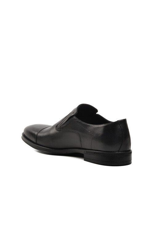 حذاء رجالي كلاسيكي من الجلد الطبيعي باللون الأسود 1593 M (BYK NO)