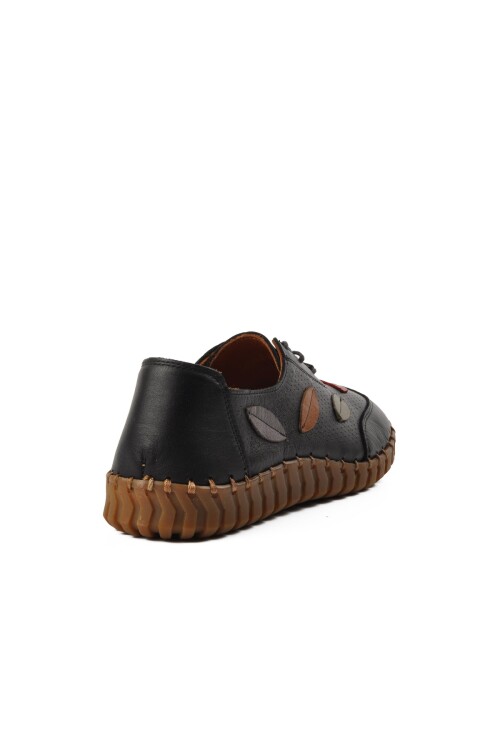 Black-Red Genuine Leather Womens Casual Shoes 2010709Y Z