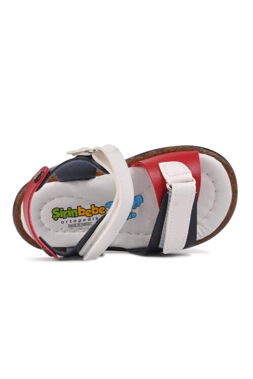 Lacivert Kırmızı Ortopedik Erkek Çocuk Sandalet 210109 Ç