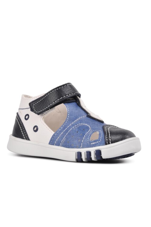 Navy Blue White Orthopedic Boys Sandals 210110 Ç