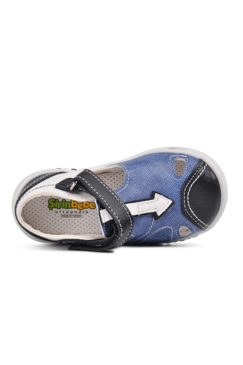 Navy Blue White Orthopedic Boys Sandals 210110 Ç