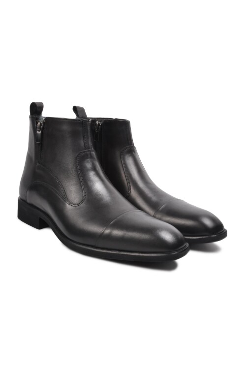 Black Genuine Leather Mens Chelsea Boots 02173 M