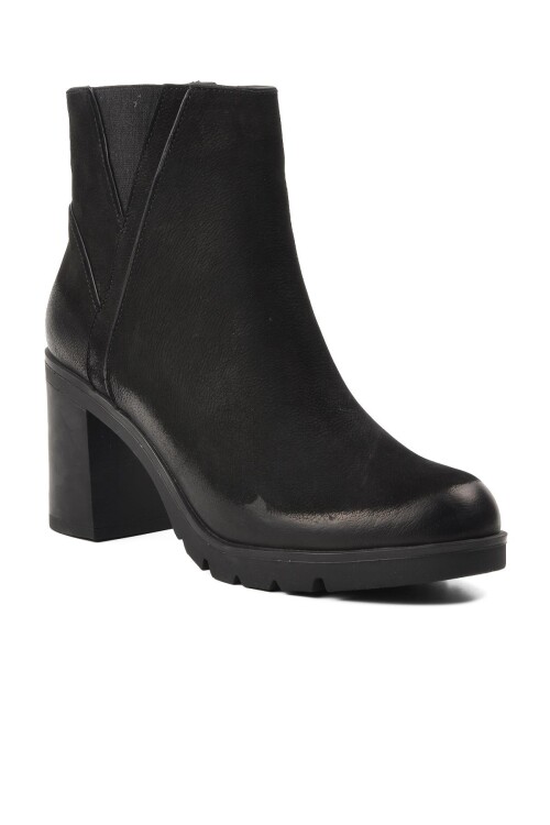 Siyah Nubuk Hakiki Deri Kadın Bot 2179125K Z