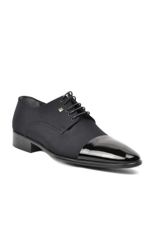 Black Satin-Black Patent Leather Mens Classic Shoes 2588 M