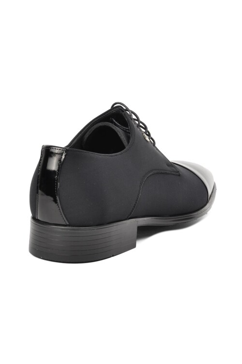 Black Satin-Black Patent Leather Mens Classic Shoes 2588 M