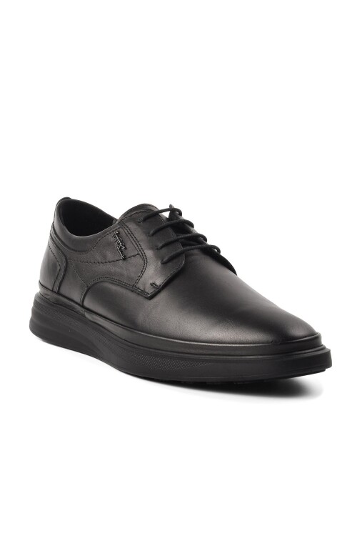 Black Genuine Leather Mens Casual Shoes 4011 M