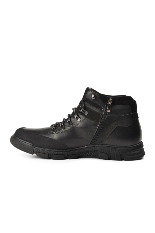 Black Genuine Leather Mens Boots 4351 M
