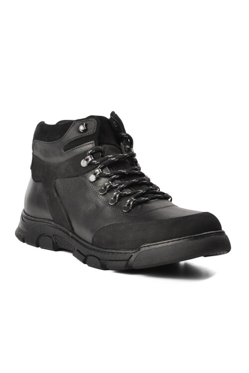 Black Genuine Leather Mens Boots 4351 M