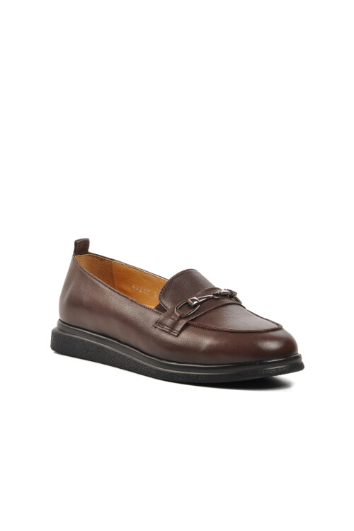 Brown Genuine Leather Womens Casual Shoes 44280 Z