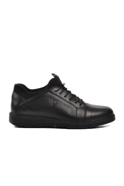 Black Genuine Leather Mens Casual Shoes 4467 M