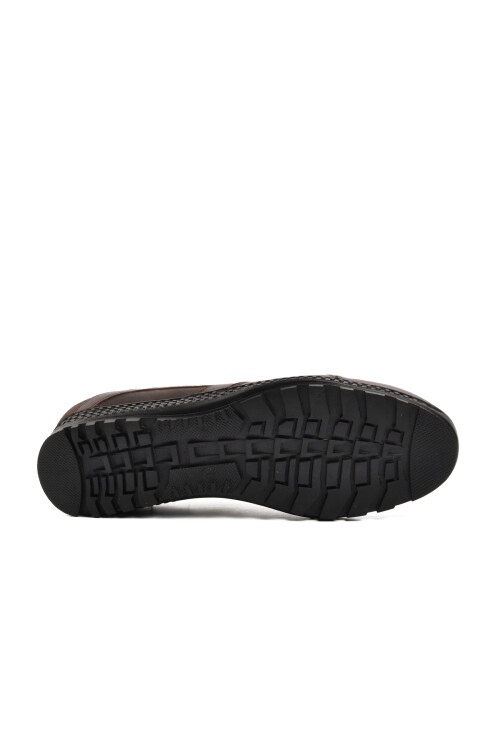 Brown Genuine Leather Mens Casual Shoes 5856 M