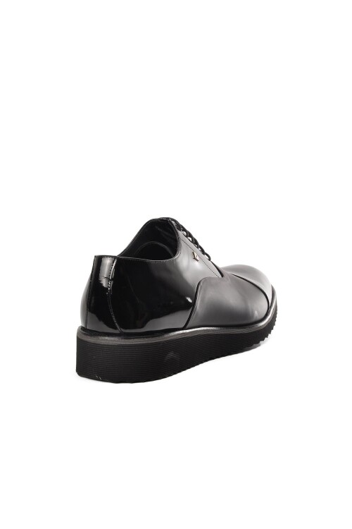 Black Patent Leather-Matte Black Genuine Leather Mens Classic Shoes 6590-BM (Big No)