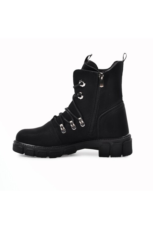 Siyah Zümrüt Fermuarlı Kadın Bot 7015 Z
