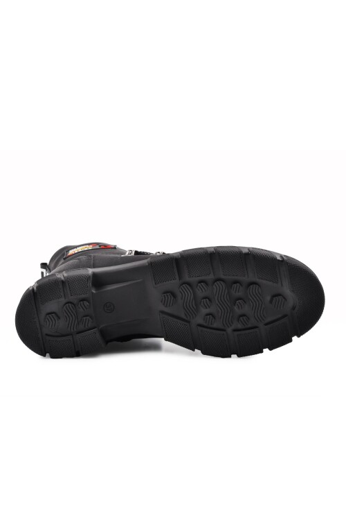 Siyah Zümrüt Fermuarlı Kadın Bot 7015 Z