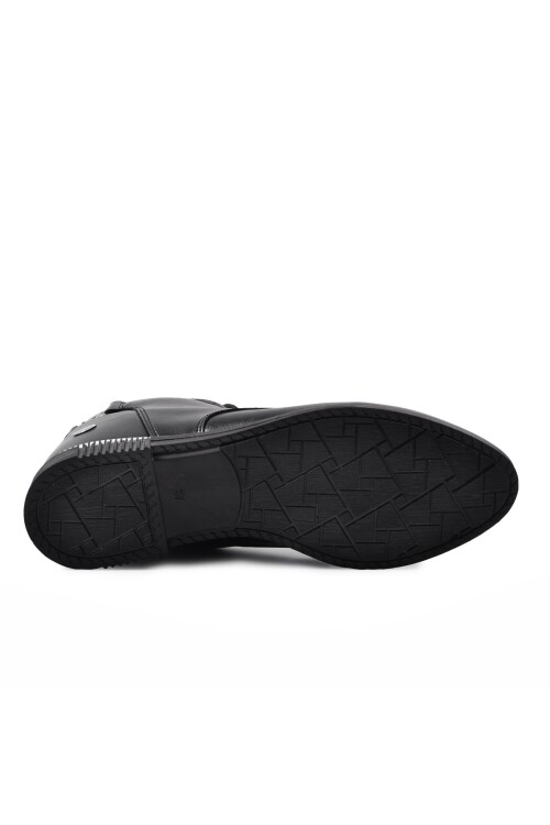 Siyah Bağcıklı Fermuarlı Kadın Bot 7030 Z