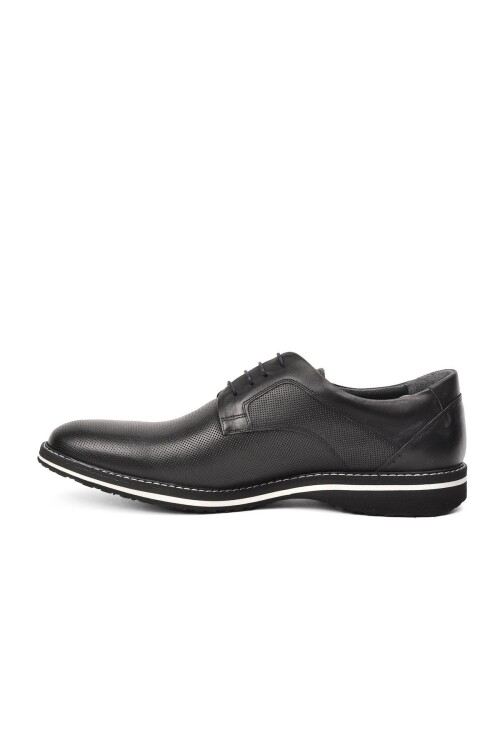 Black Genuine Leather Mens Casual Shoes 8071 M