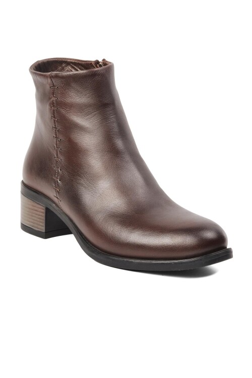 Brown Genuine Leather Anatomical Womens Boots 8091 Z
