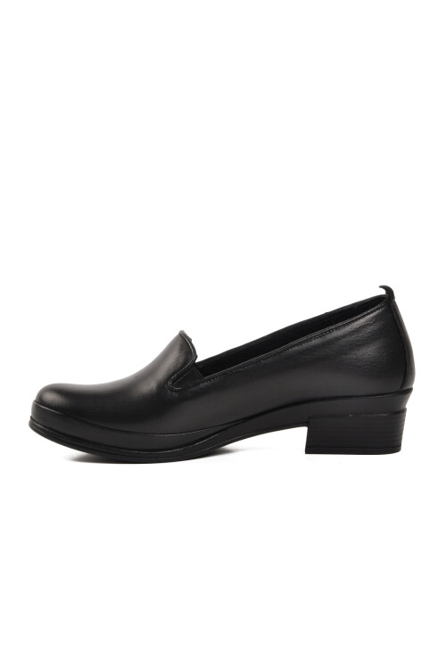 Black Genuine Leather Anatomic Womens Classic Shoes 82-24K Z