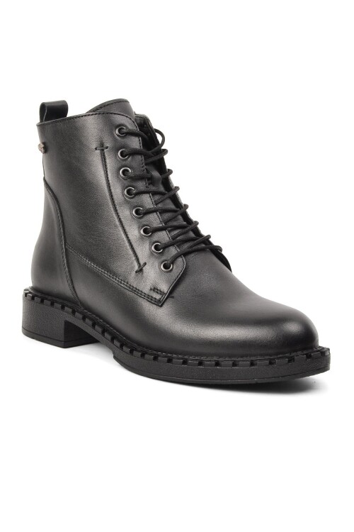 Siyah Hakiki Deri Anatomik Kadın Bot  8495 Z