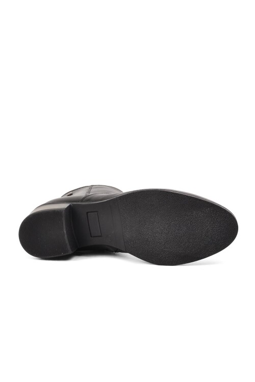 حذاء نسائي تشريحي من الجلد الطبيعي باللون الأسود 8691 Z