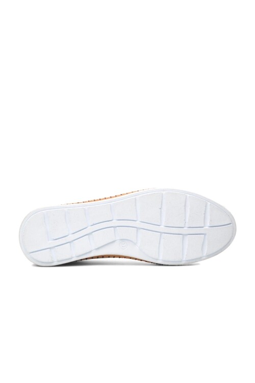 حذاء كاجوال نسائي تشريحي من الجلد الطبيعي باللون الأبيض 8788 Z