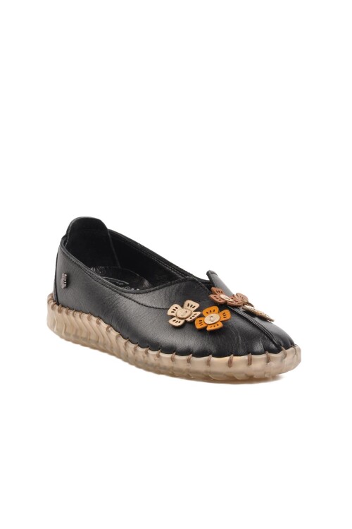 Siyah Hakiki Deri Anatomik Kadın Casual Ayakkabı  9032 Z