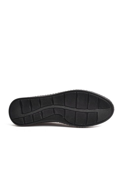 حذاء كاجوال نسائي تشريحي من الجلد الطبيعي باللون الأسود 9042 Z