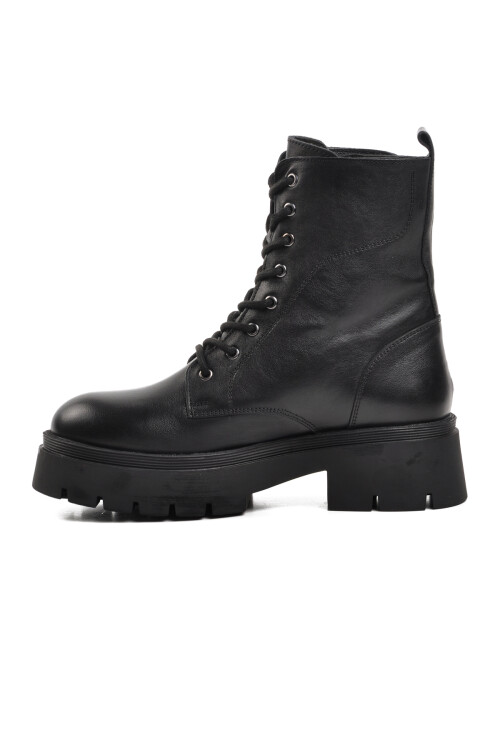 حذاء نسائي تشريحي من الجلد الطبيعي باللون الأسود 9301 Z