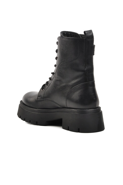 حذاء نسائي تشريحي من الجلد الطبيعي باللون الأسود 9301 Z