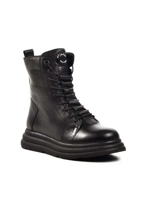 Siyah Hakiki Deri Anatomik Kadın Bot 9314 Z