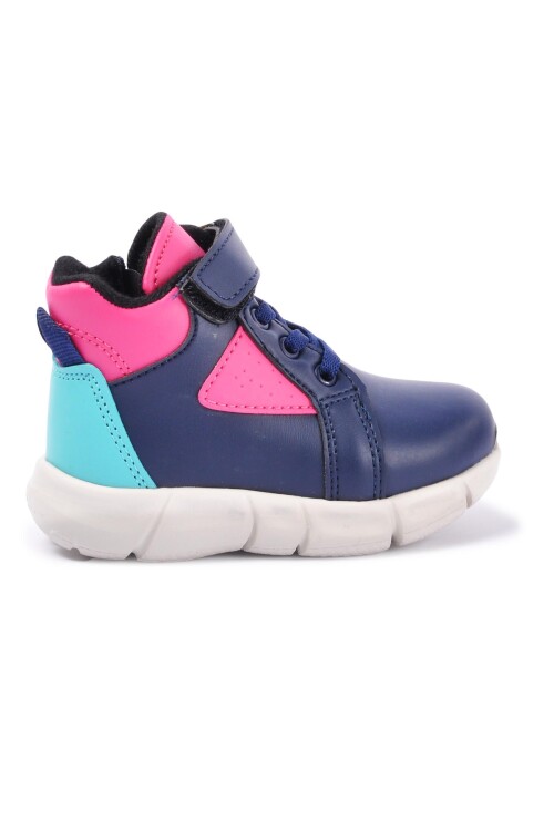 Lacivert Fuşya Cırtlı Bebek Bot Hira B