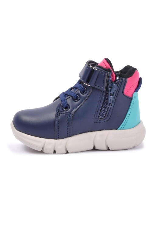 Lacivert Fuşya Cırtlı Bebek Bot Hira B