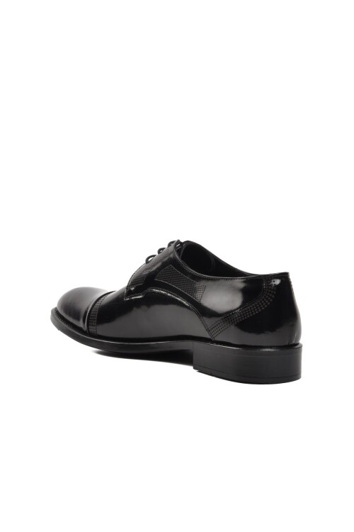 حذاء رجالي كلاسيكي من الجلد الأسود اللامع L0501 M