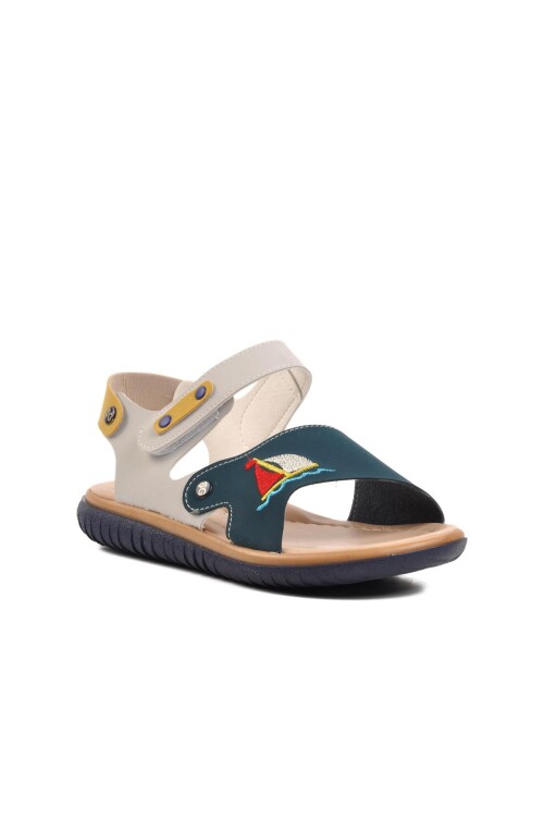 صندل تقويمي للعظام من جلد نوباك أزرق داكن للأولاد 1540 F