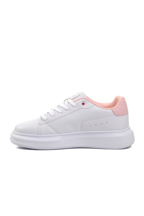 White Powder Lace-Up Womens Sneakers Nadia G