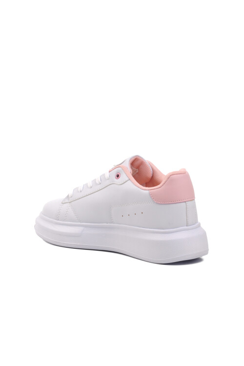 White Powder Lace-Up Womens Sneakers Nadia G