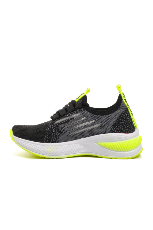 Black-White-Fluorescent Yellow Childrens Sneakers Ravello P