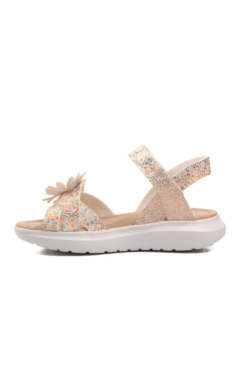 Copper Glitter Girls Flat Sandals Ayakmod Şng 8010 F