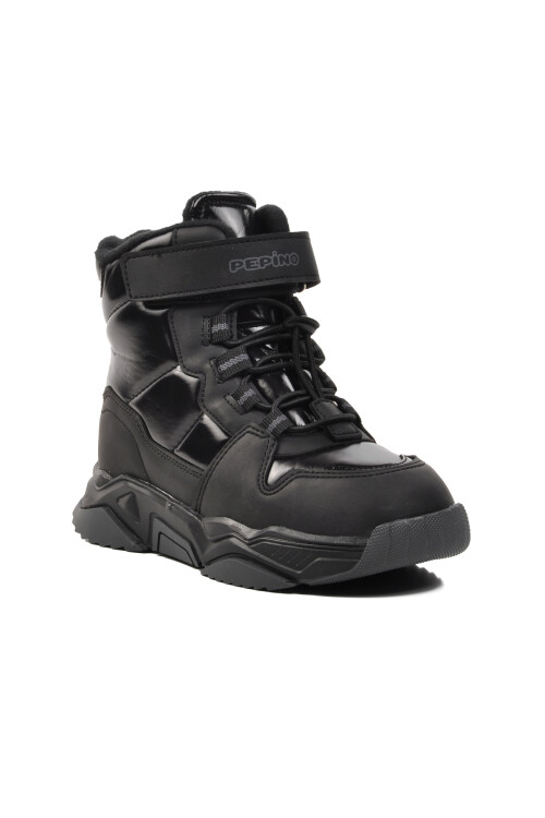 Parlak Siyah  Kız Çocuk Kar Botu 1520 F