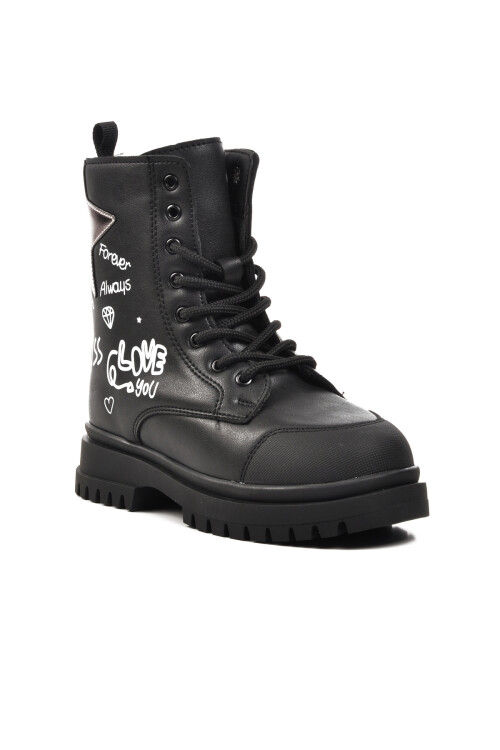 pepinoBlack Polyurethane Girls Boots 1566 F