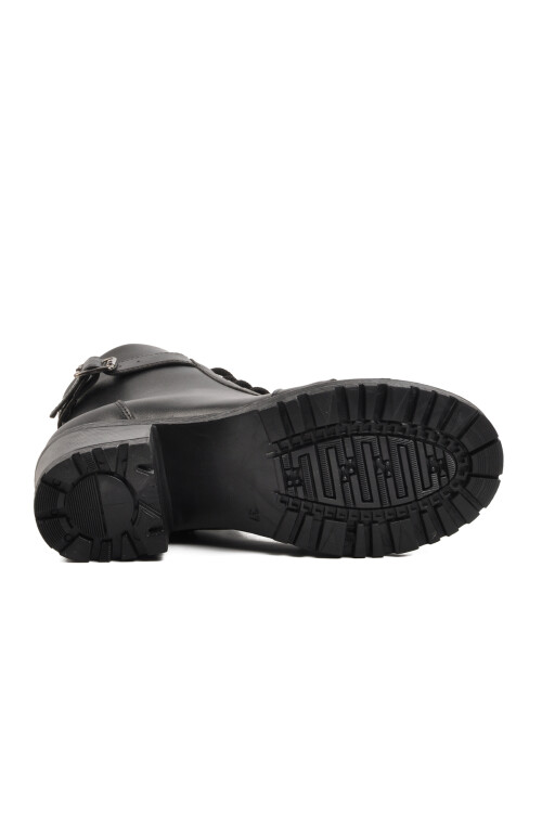 Black Polyurethane Womens Boots 195-01 Z