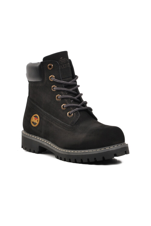 Black Nubuck Genuine Leather Unisex Boots 220655 G