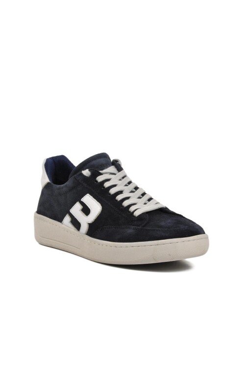 حذاء رياضي رجالي من جلد الغزال باللون الأزرق الداكن 221163 M