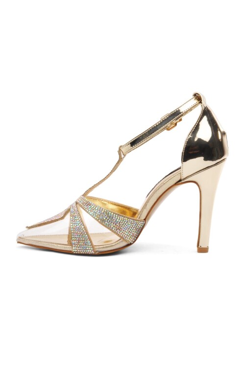 Altın  Kadın Topuklu Ayakkabı 22240205 Z