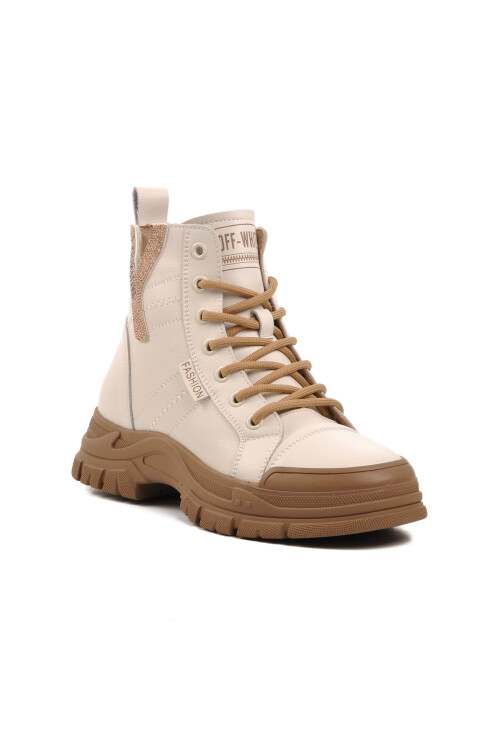 gujaحذاء نسائي من الصوف البيج من الداخل 23K310-14 Z