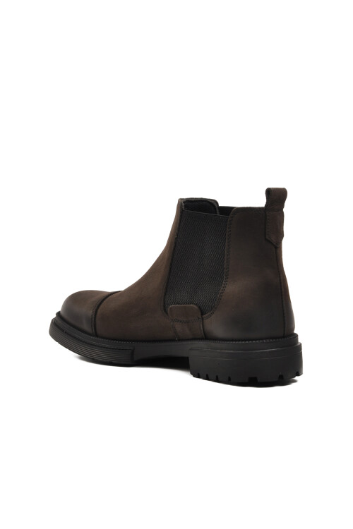 Anthracite Nubuck Genuine Leather Mens Chelsea Boots 240006 M